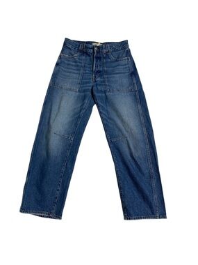 Madewell Darted-Barrel Leg Jeans with Gold Stitching